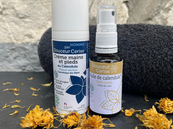 Soin pour les Mains Homme – Crème Mains et Pieds & Huile de Calendula 30mL