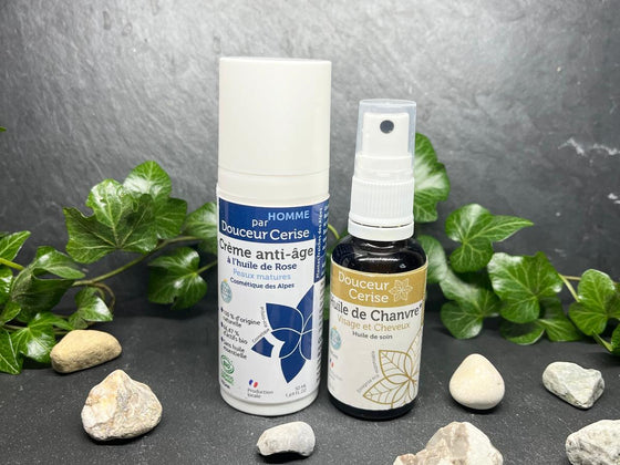 Duo Homme : Crème anti-âge & Huile de Chanvre 30 ml