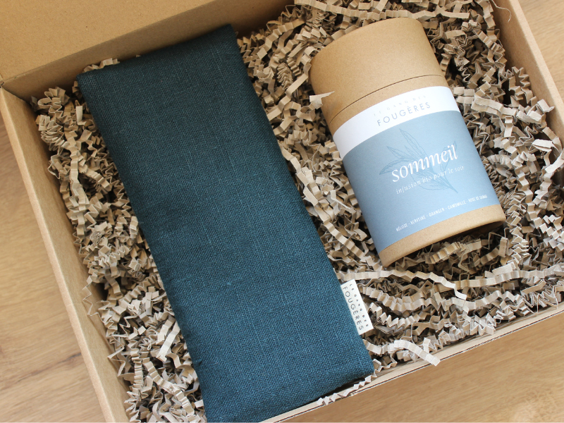 Coffret relaxation : 1 infusion Sommeil + 1 coussin de relaxation pour les yeux