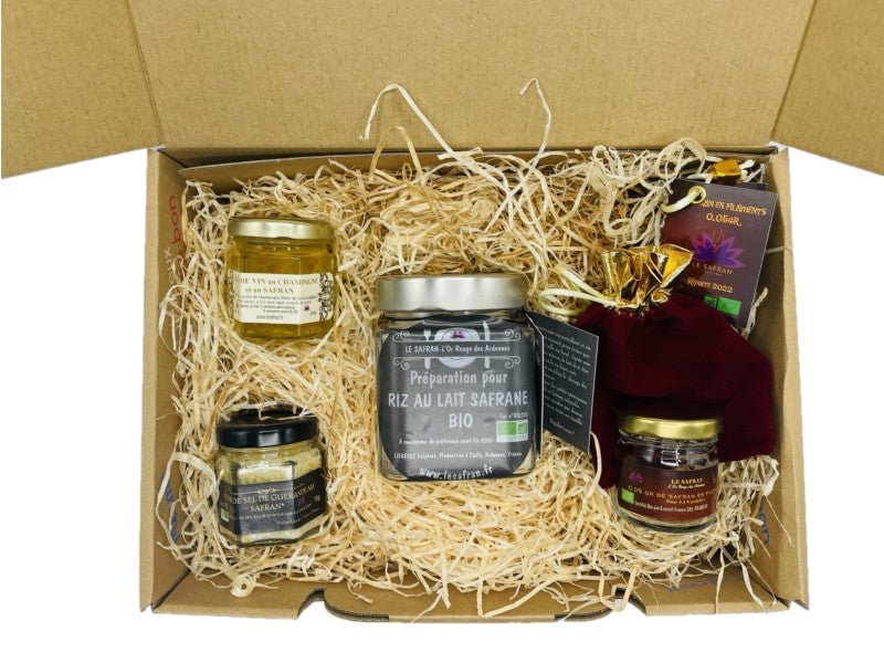 Coffret Découverte de Safran : Fleur de Sel, Gelé et Riz au Lait