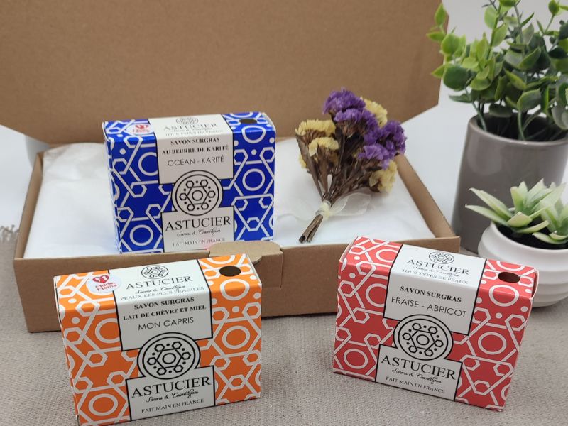 Coffret 3 savons douche, surgras saponifié à froid