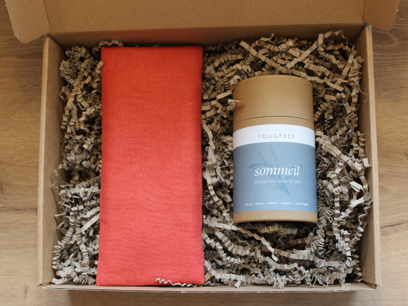 Coffret relaxation : 1 infusion Sommeil + 1 coussin de relaxation pour les yeux