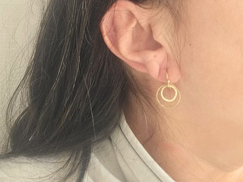 Boucles oreilles 2 cercles scintillants