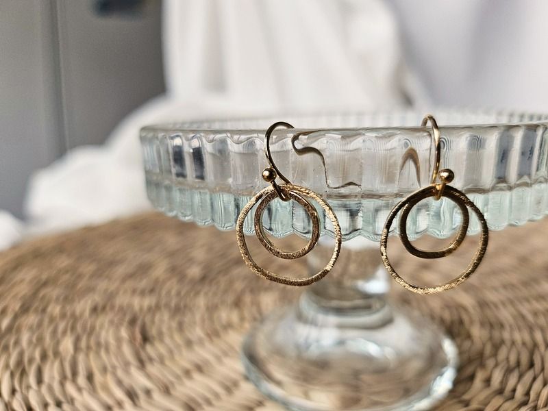 Boucles oreilles 2 cercles scintillants