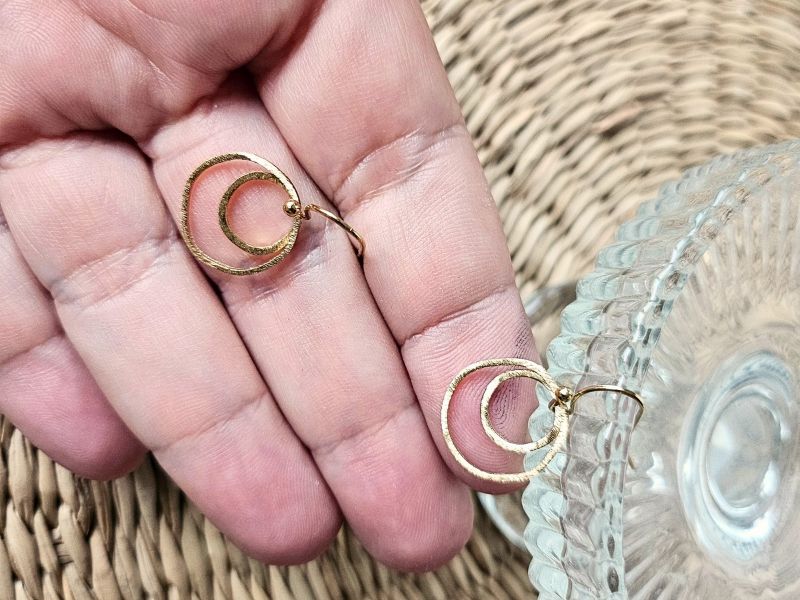 Boucles oreilles 2 cercles scintillants