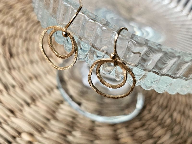 Boucles oreilles 2 cercles scintillants