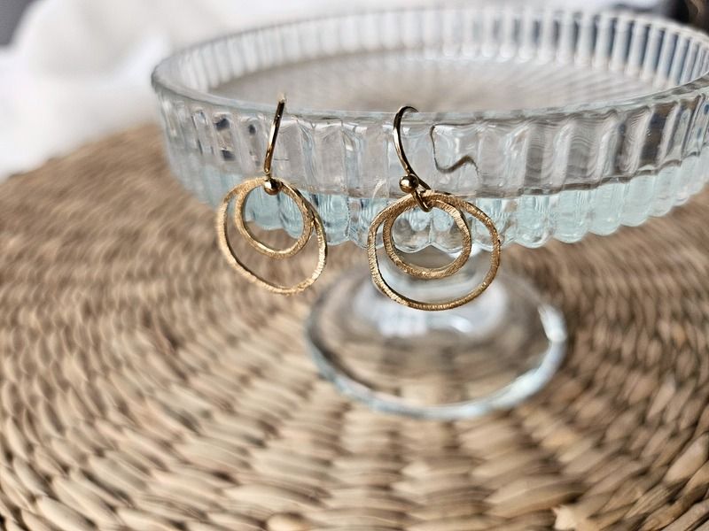 Boucles oreilles 2 cercles scintillants