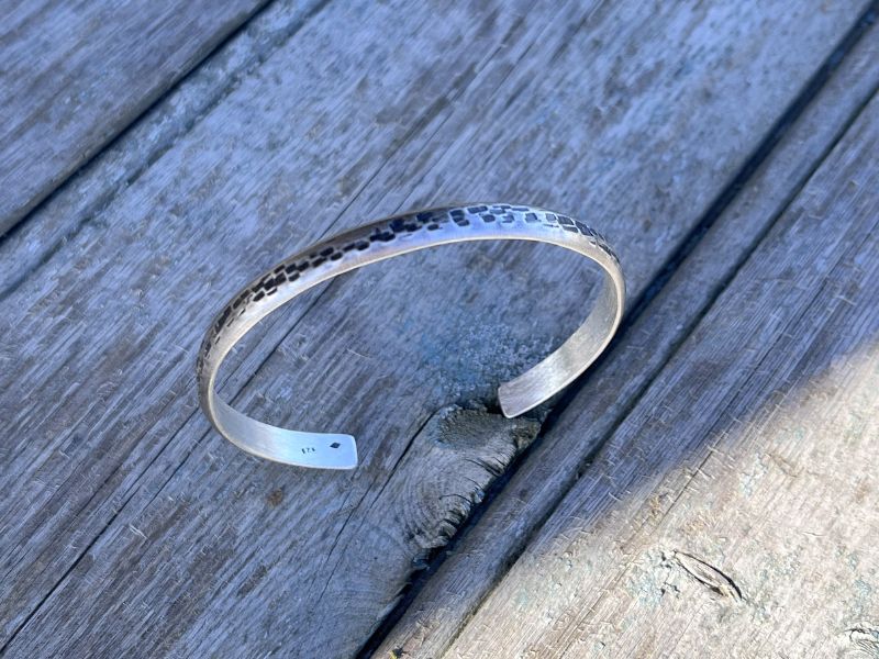 Bracelet Jonc Ethnique en Argent Massif