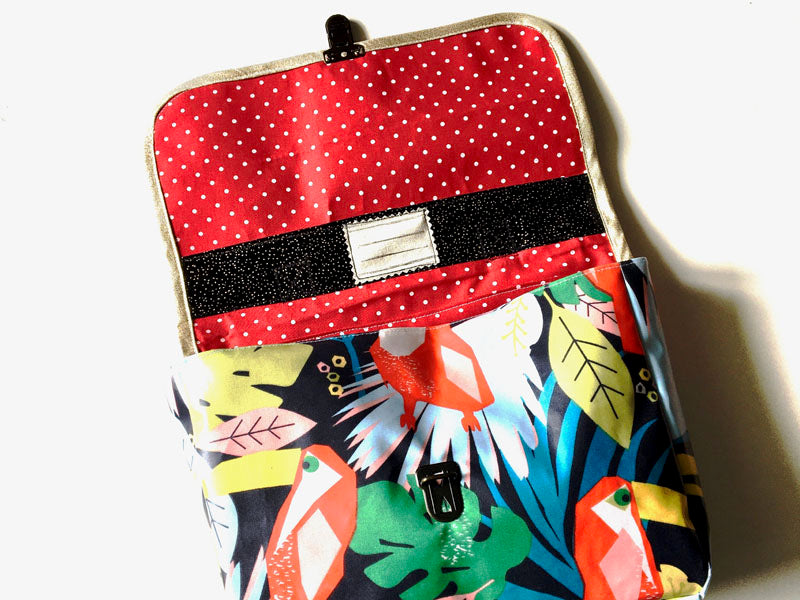 Cartable maternelle en tissu enduit