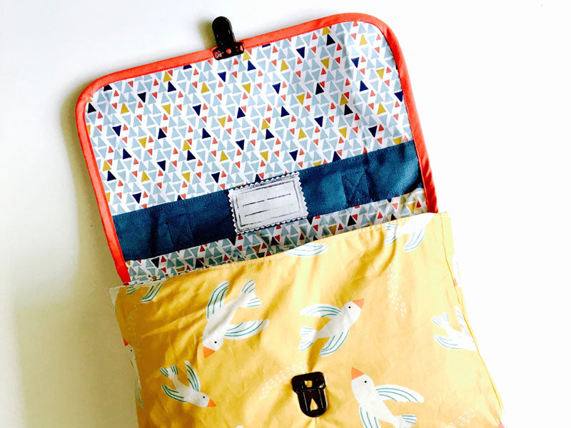 Cartable maternelle en tissu enduit