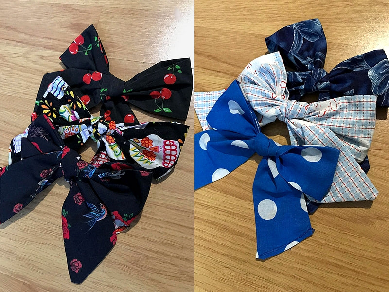 Lot de 3 barrettes noeuds