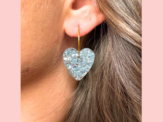 Boucles d'oreilles Coeurs Pailletés