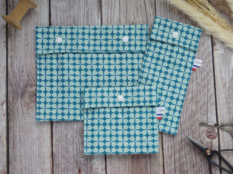 Lot de 3 pochettes imperméables (pour savon, brosse à dents et maillot de bain)