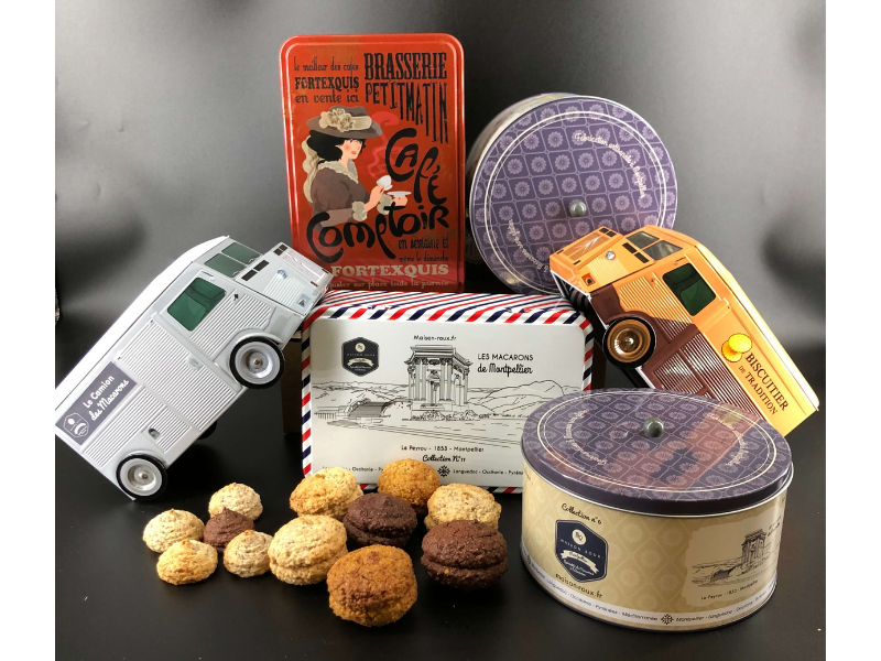 boites de collection et camion de macarons classiques