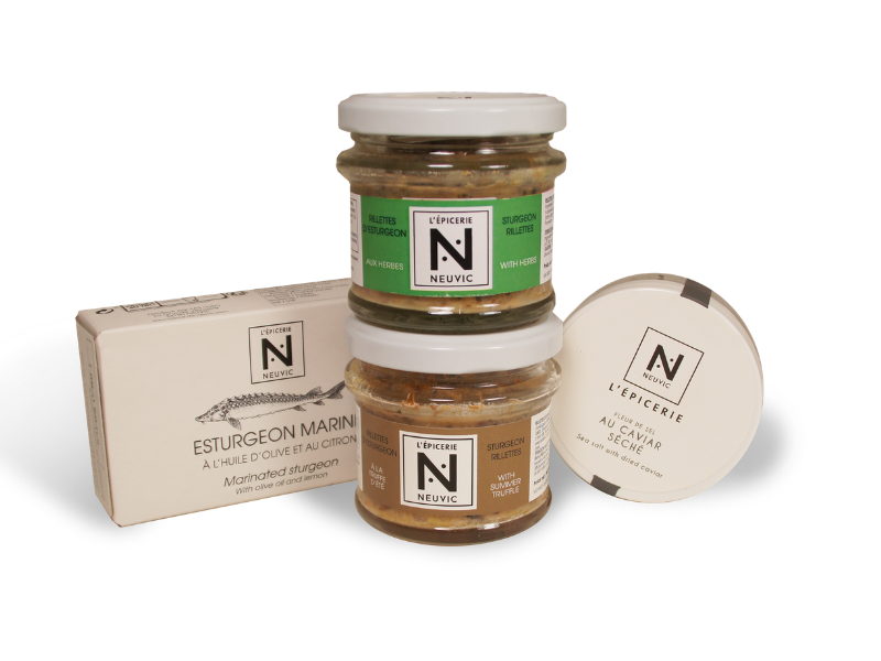 Coffret Domaine Neuvic Produits de la Mer : Rillettes, Esturgeon et Sel de Caviar