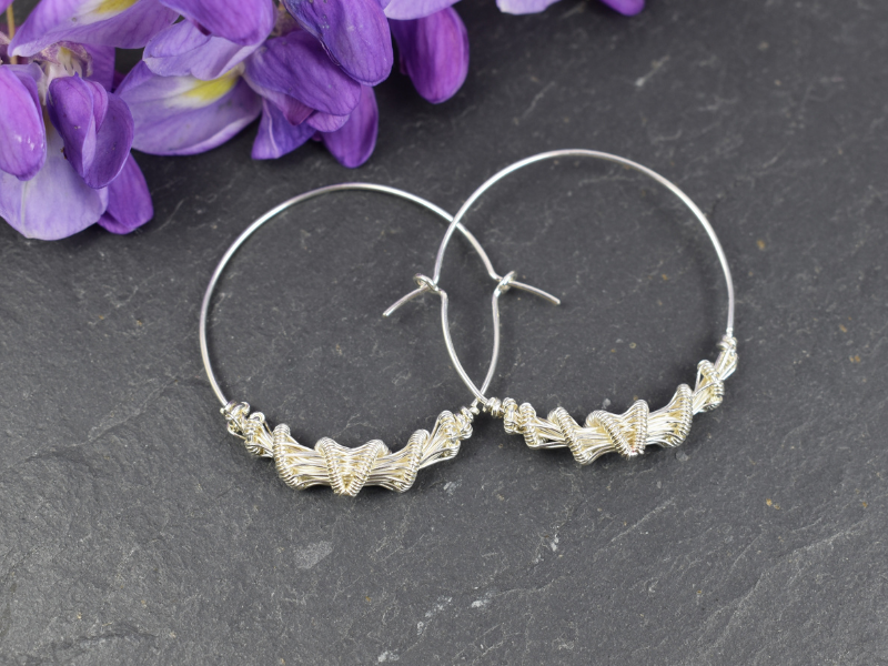 Boucles d'oreilles tissées Cocons