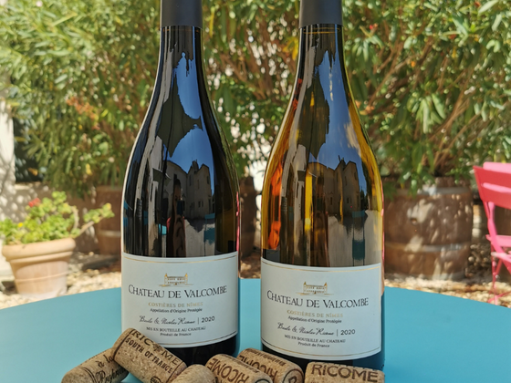 Coffret vin de Provence 2 bouteilles rouge et blanc AOP Costières de Nîmes