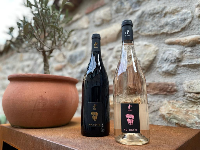 Coffret vin du Roussillon 2 bouteilles de rouge et rosé