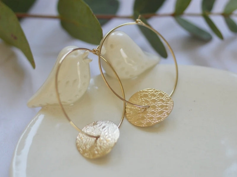 Boucles d'oreilles Créoles motif 