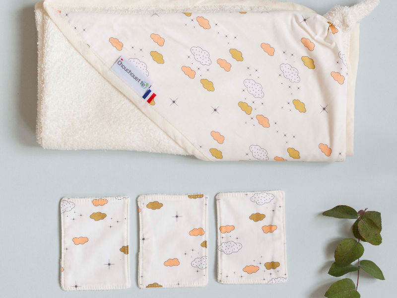 Sortie de bain et lingettes lavables