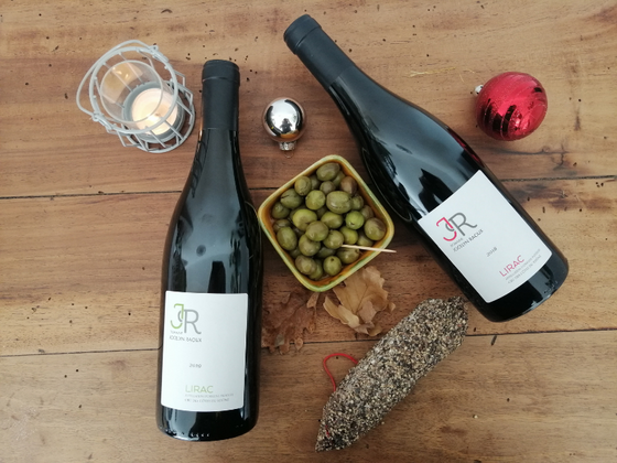 Coffret vin du Rhône 2 bouteilles rouge et blanc AOC Lirac