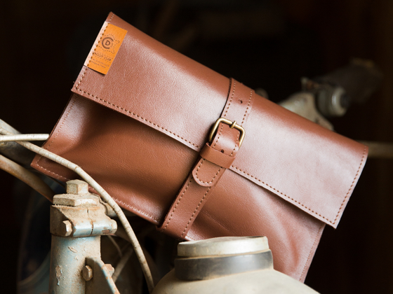 Trousse/Pochette vintage mixte en cuir