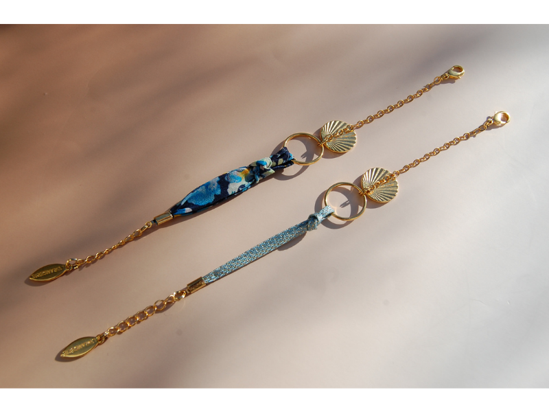 Bracelet Alban doré à l'or fin 24K en soie