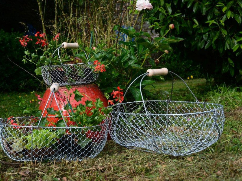 Assortiment de Paniers normands en grillage d'autrefois