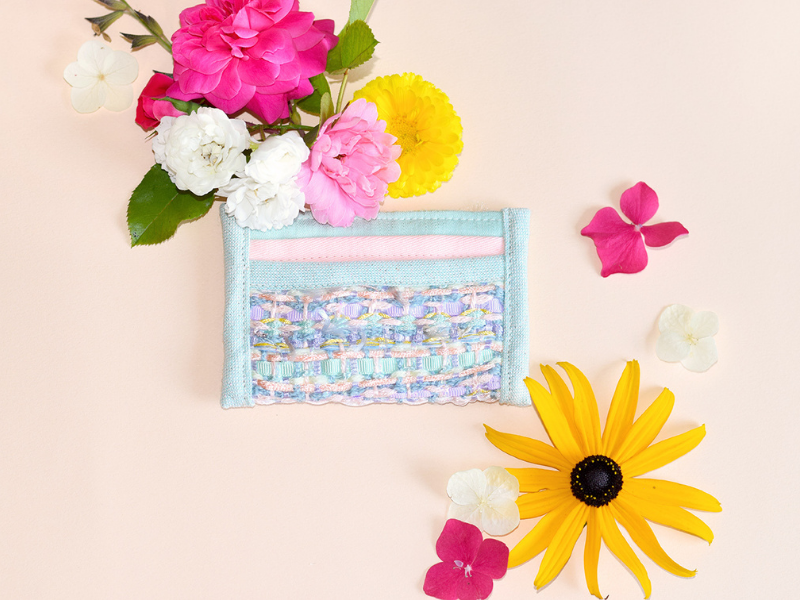 Porte-carte tissé main