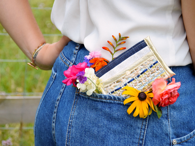 Porte-carte tissé main