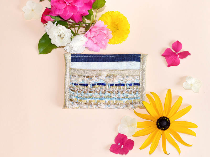 Porte-carte tissé main