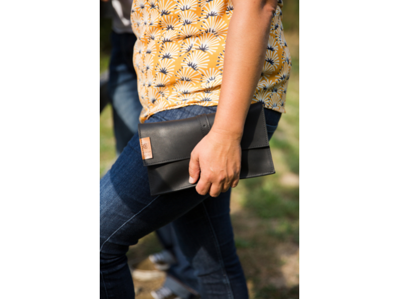 Trousse/Pochette vintage mixte en cuir