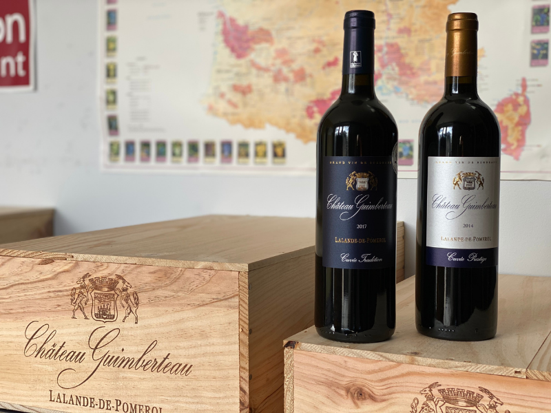 Coffret vin de Bordeaux 2 bouteilles rouge AOC Lalande-de-Pomerol