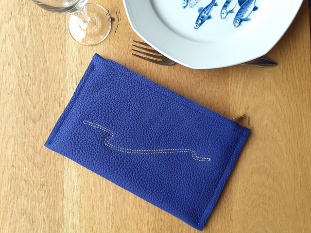 Pochette cuir de veau grainé 24cm