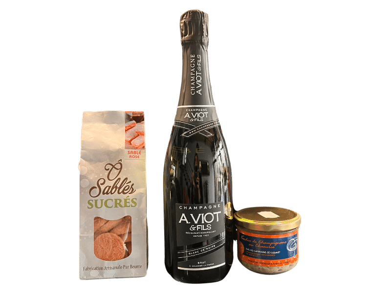Coffret champagne et spécialités au Chaource