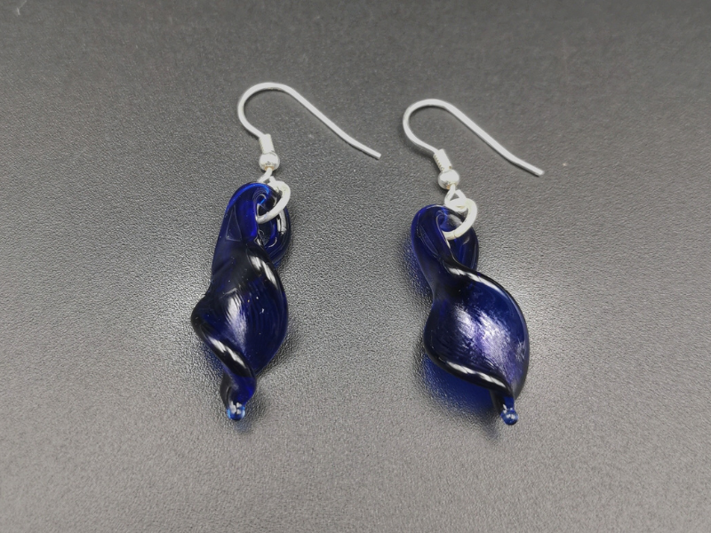 Boucles d'oreilles Feuille en verre