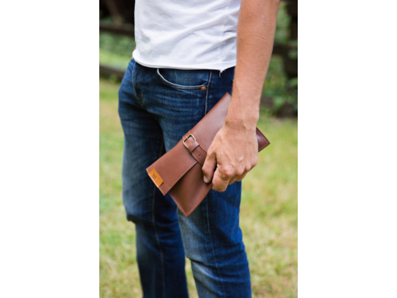 Trousse/Pochette vintage mixte en cuir