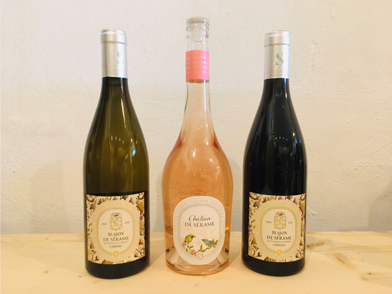 Coffret vin du Languedoc 3 bouteilles rouge, blanc, rosé AOC Corbières