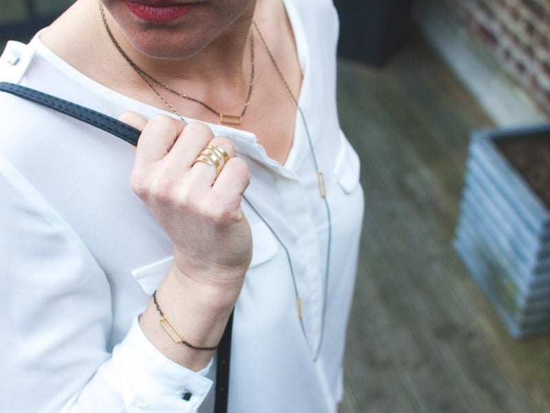 Parure Rectangle d’Or - collier, sautoir et bracelet