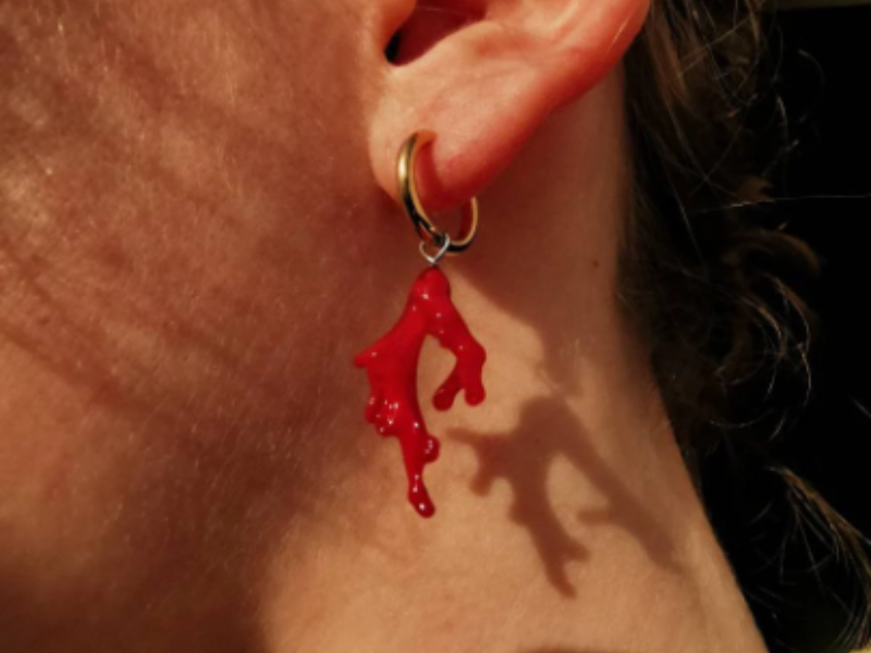 Boucles d'oreilles corail en verre