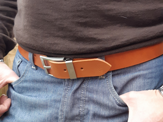 Ceinture en cuir Cognac Tannage Végétal