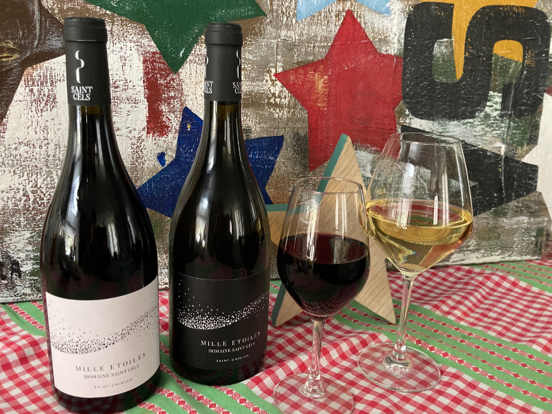 Coffret vin du Languedoc 2 bouteilles rouge et blanc AOC Saint Chinan et Pacherenc-du-vic-bilh