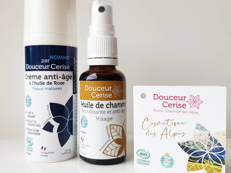 Ensemble de soins homme : crème anti-âge et huile de chanvre