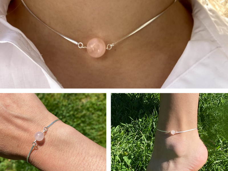 Collier, bracelet et chaine de cheville