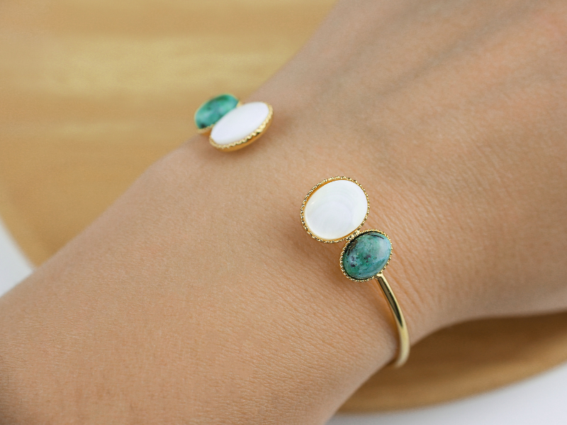 Bague jonc pierre naturelle deals