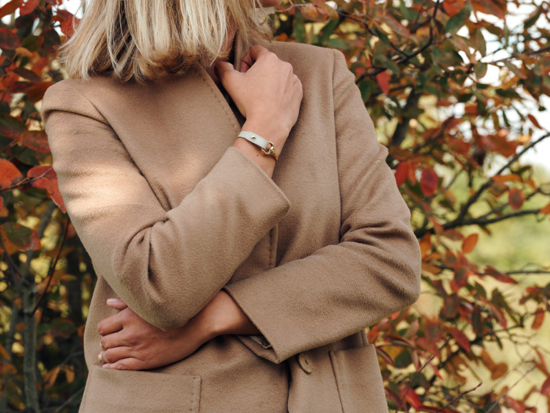 Bracelet en cuir Auby fermoir doré