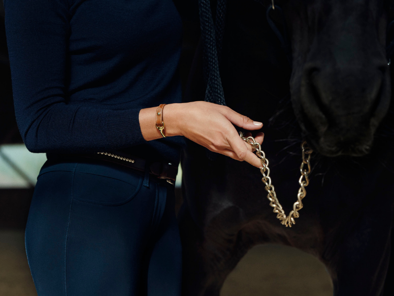 Bracelet en cuir Auby fermoir doré