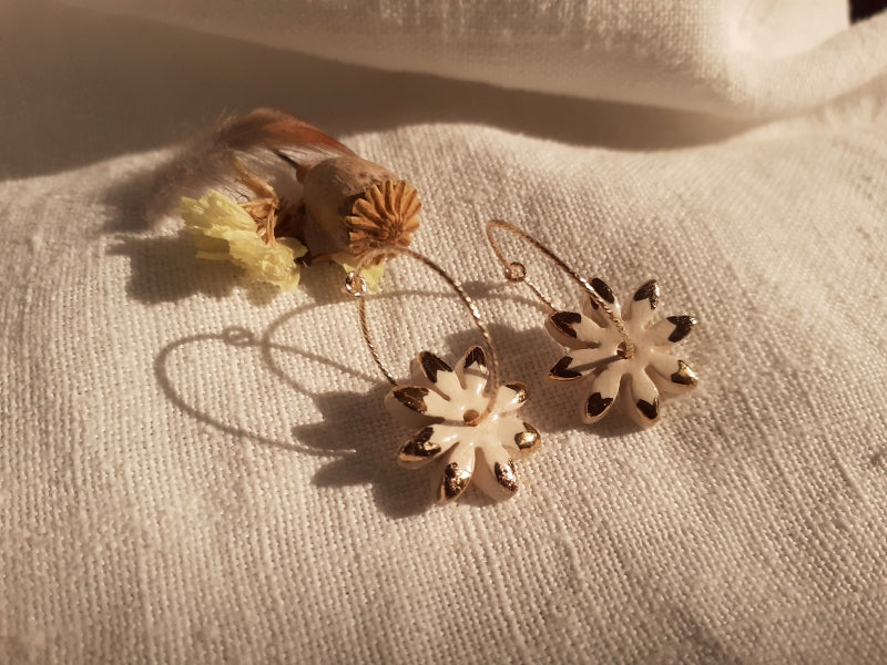 Boucles d'oreilles Créoles et Marguerites
