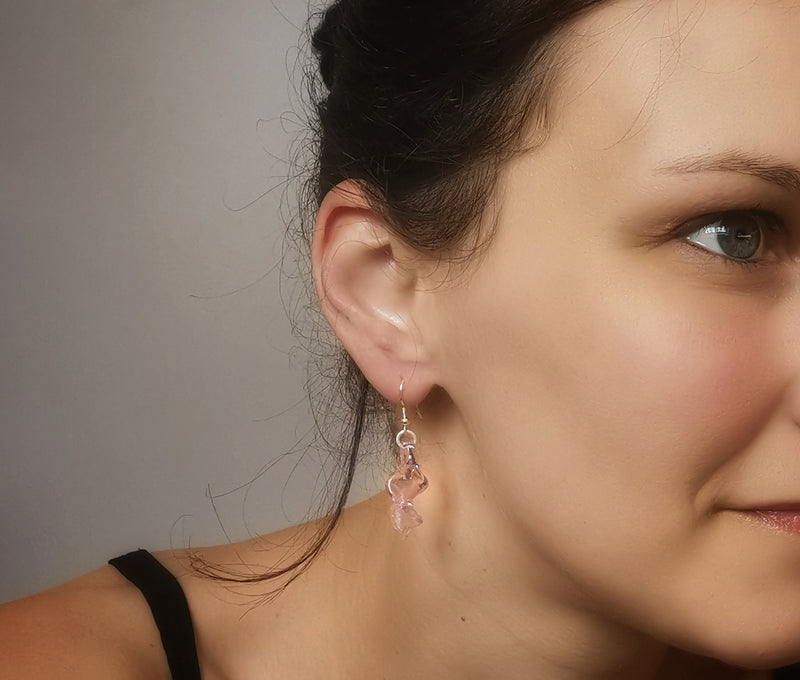 Boucles d'oreilles Feuille en verre