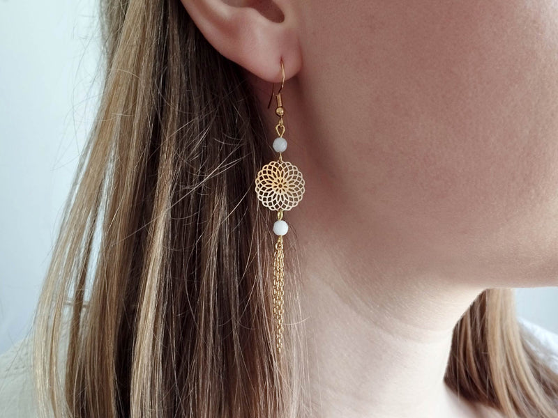 Boucles d'oreilles Axelle, avec ou sans pierre